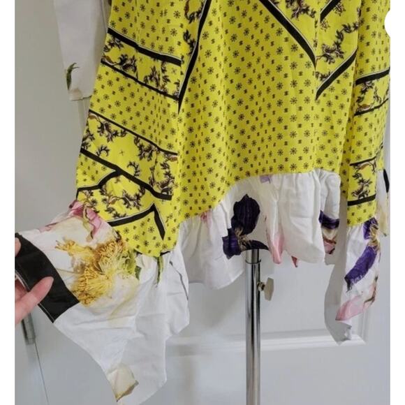 NEW GANNI Hemlock Silk Chiffon Floral Color Block Dress (SOLD OUT) - Size 38 - Picture 8 of 10